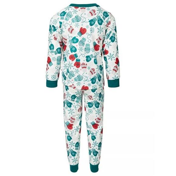 Family Pajamas Toddler Mittens Pajamas Set Green Size 2T-3T - Picture 2 of 2